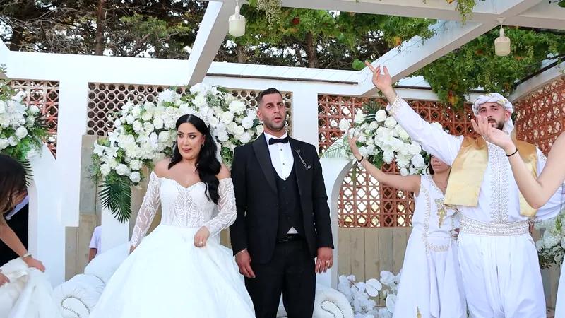The couple on the stage